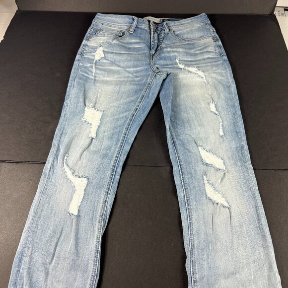 Departwest Jeans Men's 31x29 Skinny Trouper Light Blue Distressed Denim Tag 31 S - Picture 1 of 16
